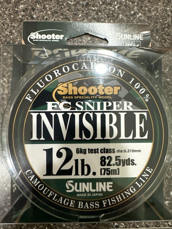 Sunline Shooter FC Sniper Invisible Camouflage Fluorocarbon 82.5yds, 12lb SALE NIP