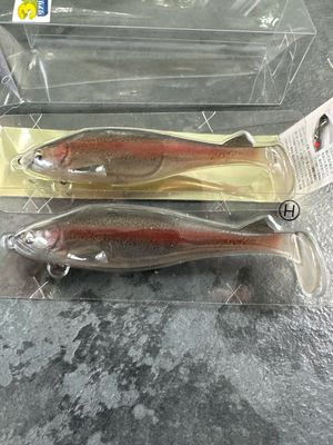 Imakatsu Stealth Swimmer 3DR Rainbow Trout. 2 Rigged Softbaits Per Pack. 6.3” Each