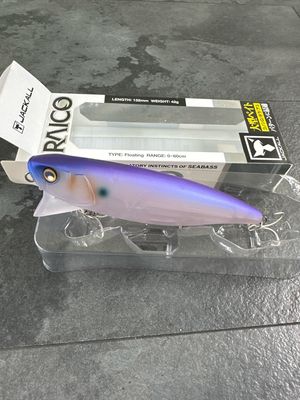 Jackall Raico 132F Saltwater Predators &amp; Salmon Lure. Clear Water Pearl. 132mm (approx 5.2”) 1.5oz. 0-2’ Depth. NIP
