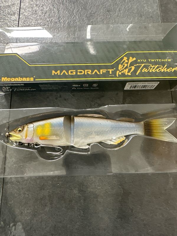 Megabass Magdraft Ayu Twitcher Rigged Soft Swimbait #01 Hayase Ayu 7&quot; 1-3/8oz
