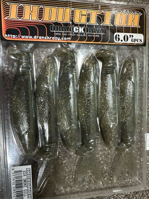 RARE Dranckrazy Induction JDM Soft 6” Swimbaits. #34 Smoke Gill. 6 Fabulous Swimmers Per Pack.