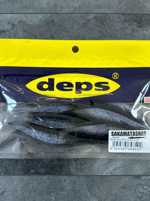 Deps 5” Sakamata Shad #140 Electric Shad, Fresh And NIP. Fabulous JDM Soft Baits.