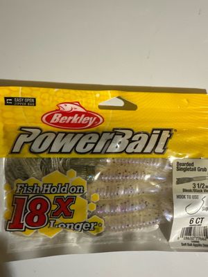 Berkley Powerbait Bearded Single Tail Grub 3.5” Bleak/Black Violet Fog