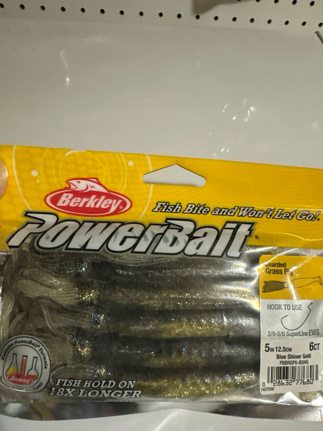 Berkley Powerbait Bearded Grass Pig 5” Blue Shiner Gold. NIP