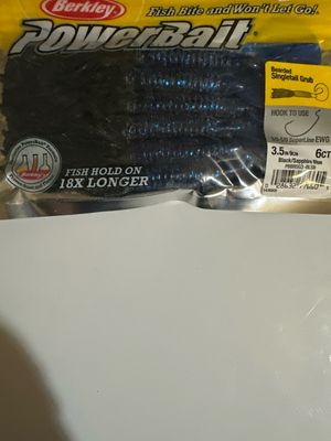 Berkley Powerbait Single Tail Grub 3.5” Black/Sapphire Blue