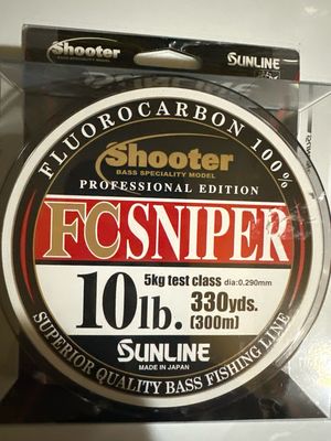 Sunline Shooter Professional Edition FC Sniper Big 330yd Spool 10lb Premium Line. NIP