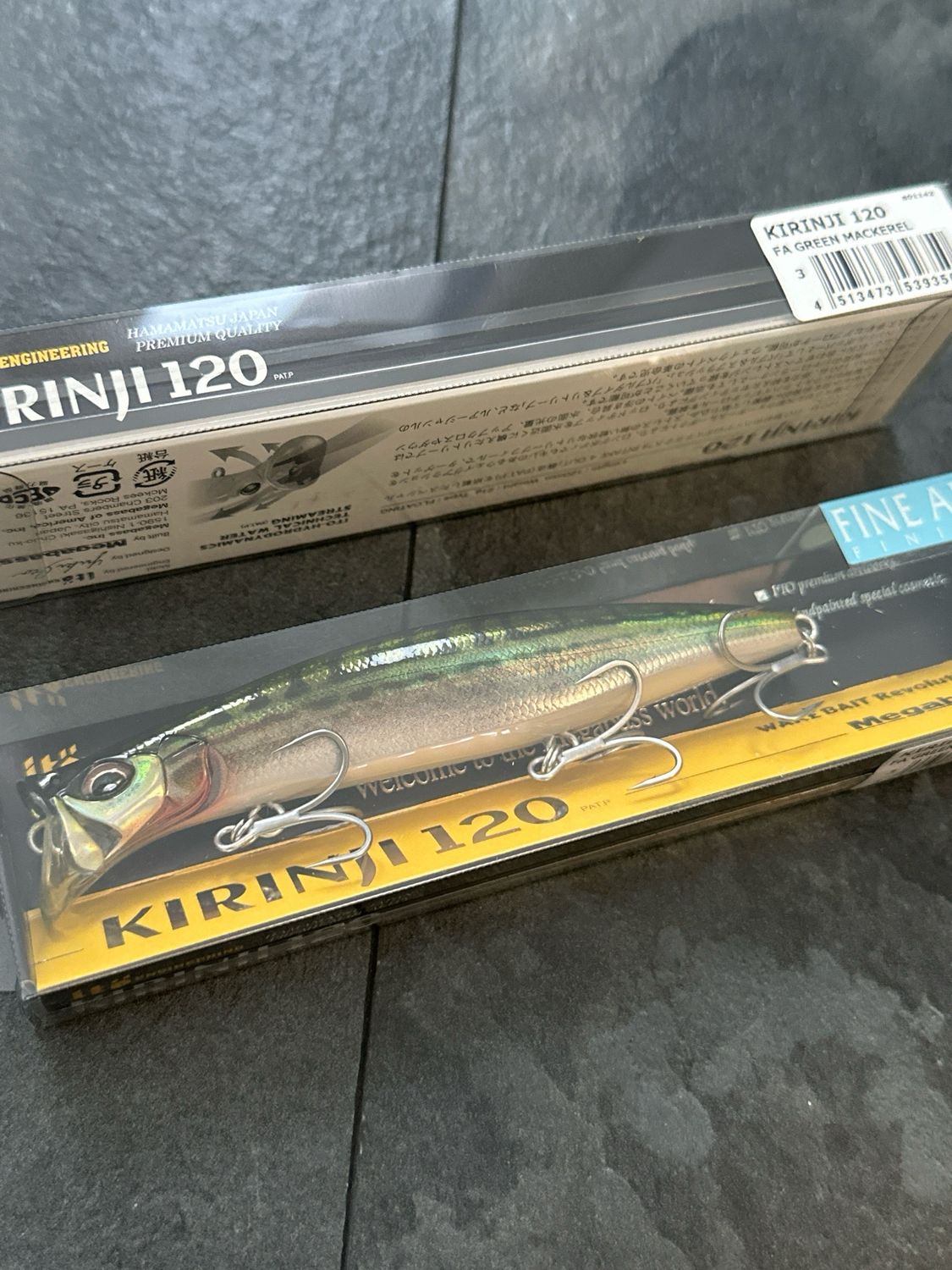 Megabass Kirinji 120 #3 FA Green Mackerel 120mm/21g/Floating Topwater Popper Saltwater Hooks