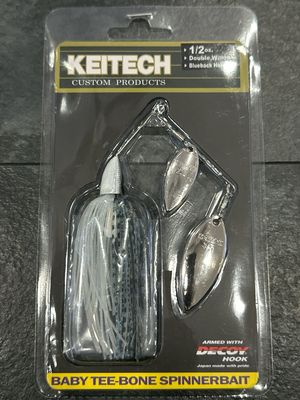 Keitech Baby Tee-Bone Spinnerbait 1/2oz Double Willow #493 Blueback Herring