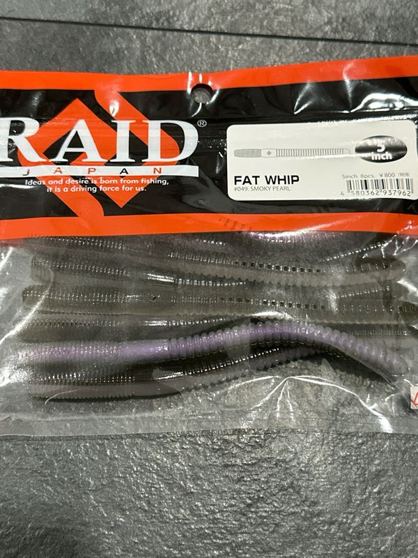 Raid Japan Fat Whip 5inch #049 Smoky Pearl 8pcs/pack