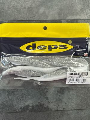 Deps Sakamata Shad 6inch #31 White Clear/Silver Flk 6pcs/pack