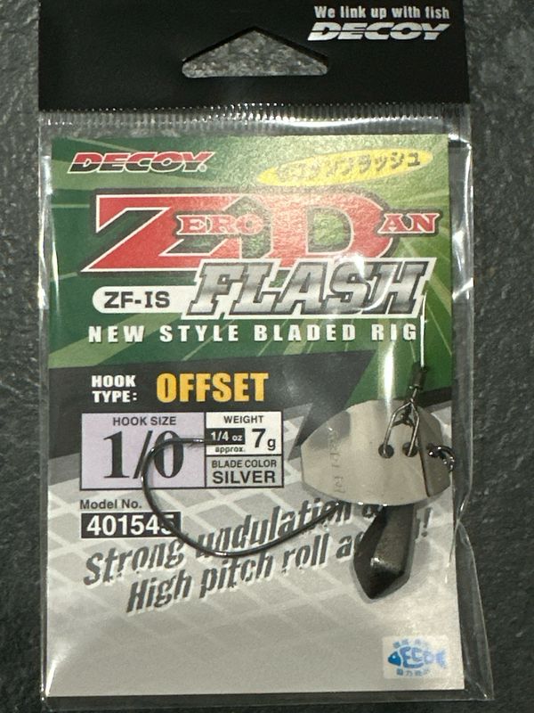 Decoy Zero Dan Flash ZF-IS Bladed Rig Offset Hook 1/0 1/4oz