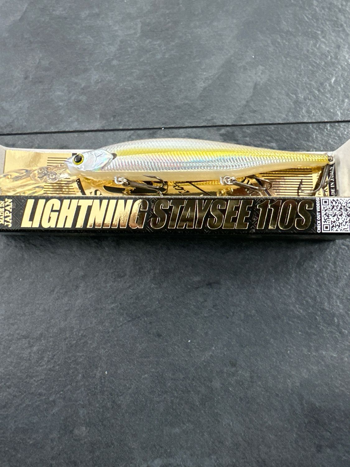 Lucky Craft Lightning Staysee 110S. Metallic Half Chartreuse Shad. Made In Japan. 4-3/8” 1/2oz. Sinking.