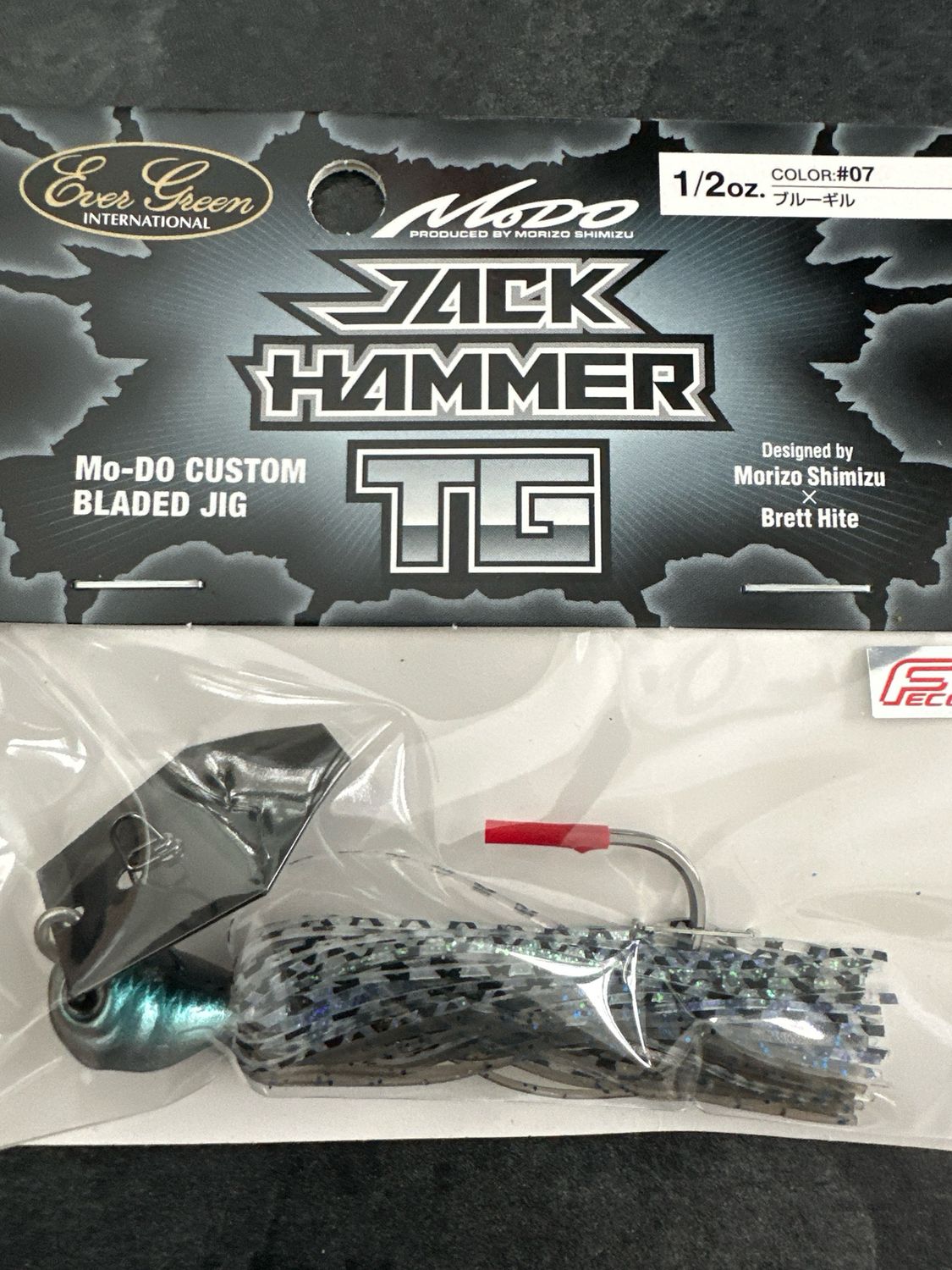 Ever Green Jack Hammer TG 1/2oz #07 Blue Gill Bladed Jig
