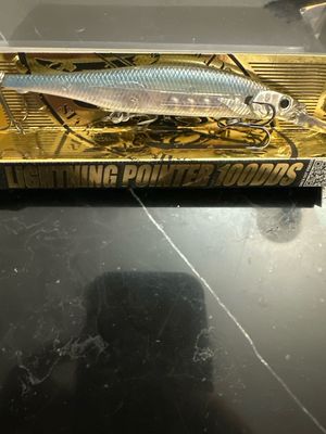 Lucky Craft Lightning Pointer 100DDS Silver Cheek Ghost Minnow. 4” Jerkbait 3/8oz Made In Japan. 7’ Diver. NIP