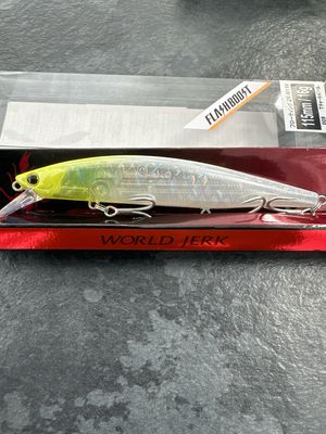 SALE PRICED Shimano Flashboost 115F Scorpion T Chart Pearl World Jerk. 16g (Touch Over 1/2oz) 115mm. NIP