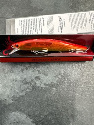 SALE PRICE. Shimano Flash Boost World Jerk N Red Gold Scorpion 115mm 16g, Gold Plate. NIB