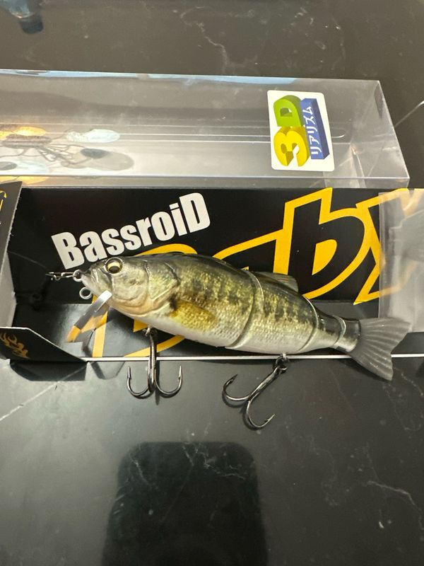 Imakatsu Bassroid Baby #856 Bass 112mm 22g. Hard JDM 4 Joint Swimbait. Spare Tail Included. NIP