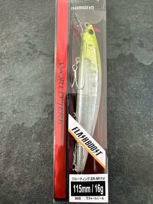 SALE PRICED Shimano Flashboost 115F Scorpion T Chart Pearl World Jerk. 16g (Touch Over 1/2oz) 115mm. NIP