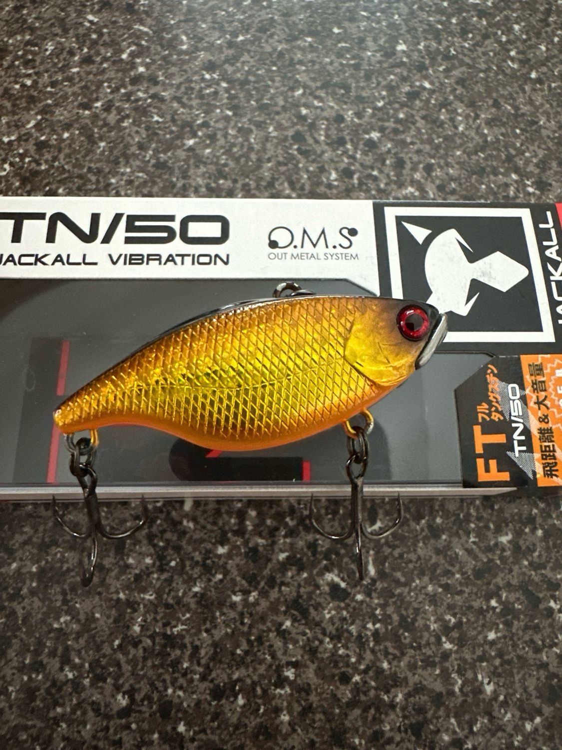Jackall TN50 HL Black and Gold FT(Full Tungsten) 52mm/9.5g/Sinking Lipless Crankbait