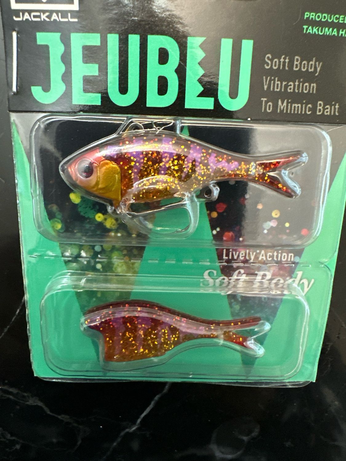 Jackall Jeublu JDM Soft Vib, Spare Soft Body Included, 52mm (2”) 6.4g. Red Gold Gill, NIP