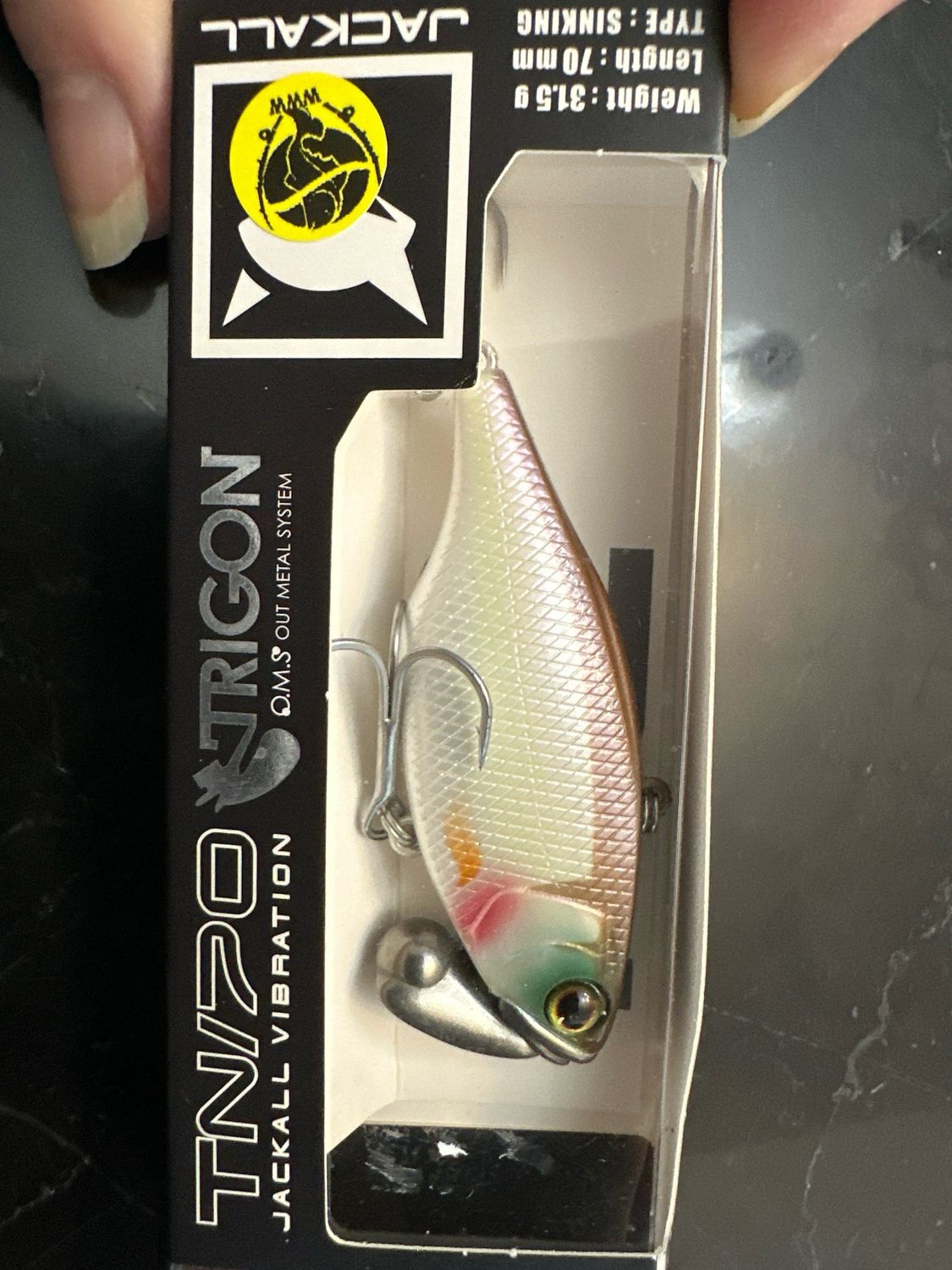 Jackall TN70 Trigon Deadly Pearl, 70mm 31.5g (1.1oz). Great Color. NIP