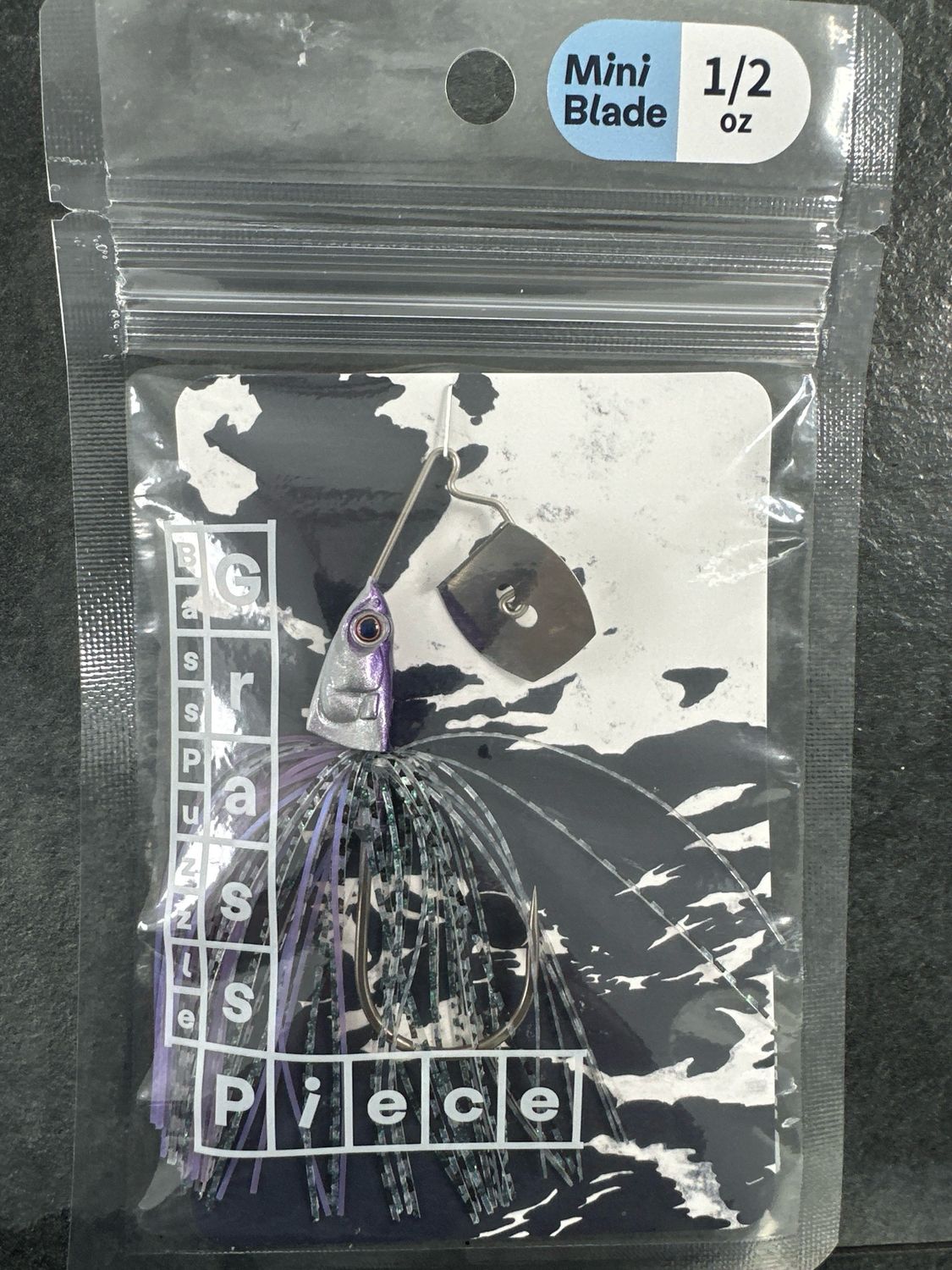 Bass Puzzle Grass Piece 1/2oz Mini Blade G02 Violet Gill. NIP