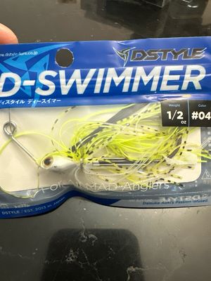 DStyle D-Swimmer 1/2oz, Heavy Weed Guard, #04 Frog Chart Swim Jig