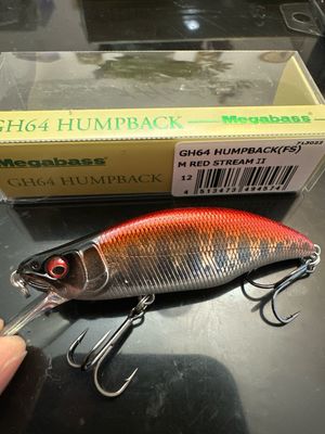 Megabass GH64 Humpback (FS) #12 M Red Stream II 64mm 8.3g Fast Sinking