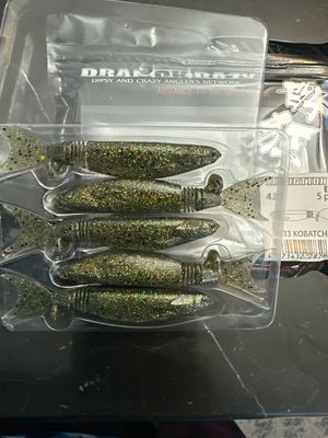 Dranckrazy Induction4Eye Induction 4 Eye. #33 Kobatch. Multi Jointed Tail Section JDM Soft Swimbaits. 5 Baits Per Pack. 4” Per Bait.
