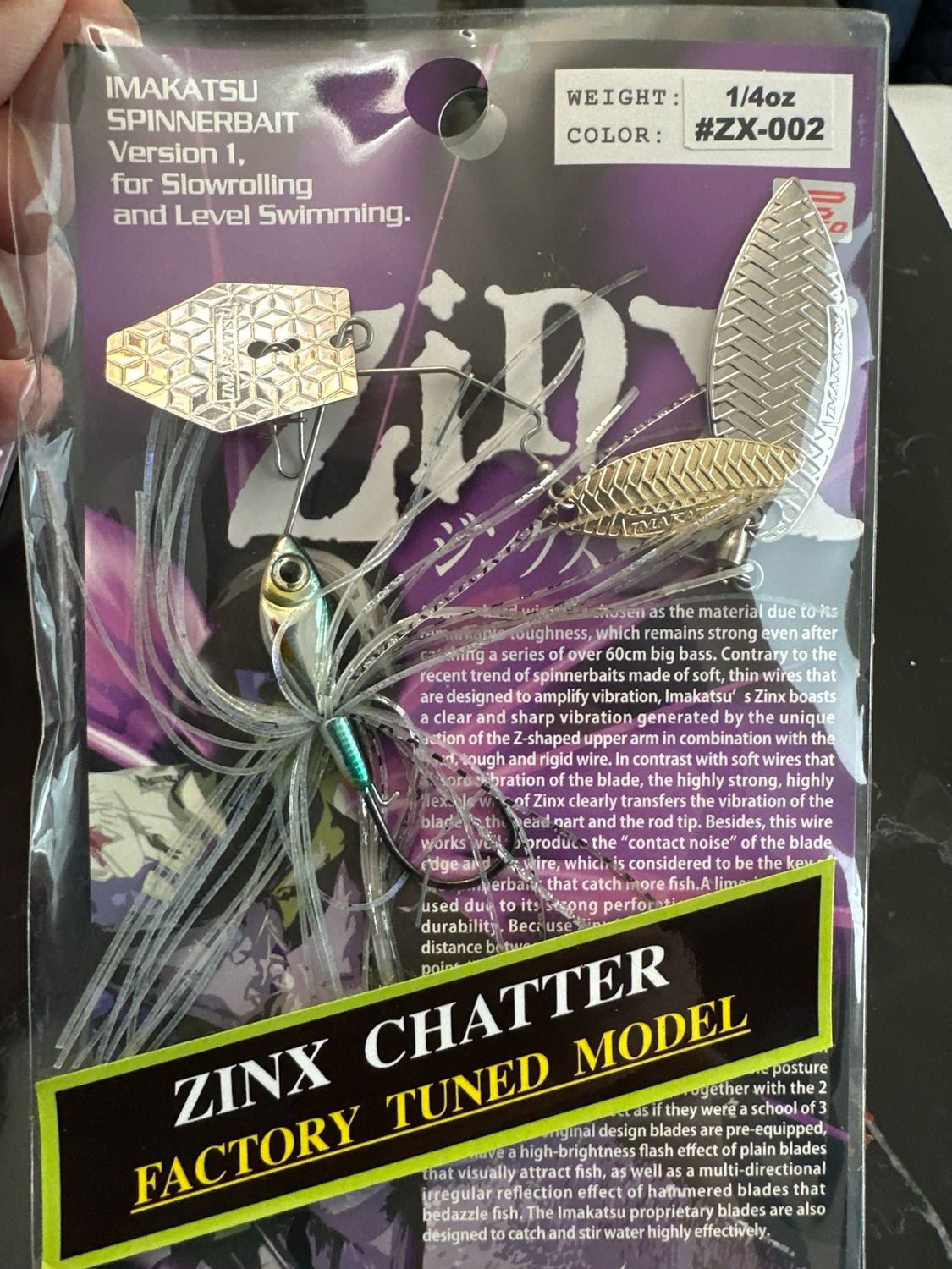 Imakatsu Zinx CHATTERBAIT &amp; SPINNERBAIT In 1. NEW From Imakatsu. ZX-002 1/4oz. NIP