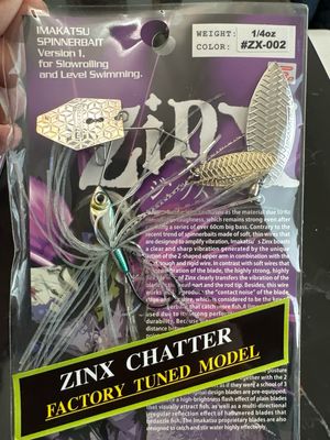 Imakatsu Zinx CHATTERBAIT &amp; SPINNERBAIT In 1. NEW From Imakatsu. ZX-002 1/4oz. NIP
