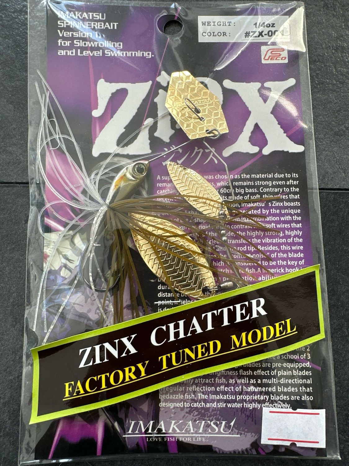 Imakatsu Zinx CHATTERBAIT &amp; SPINNERBAIT In 1. NEW From Imakatsu. ZX-001 1/4oz. NIP