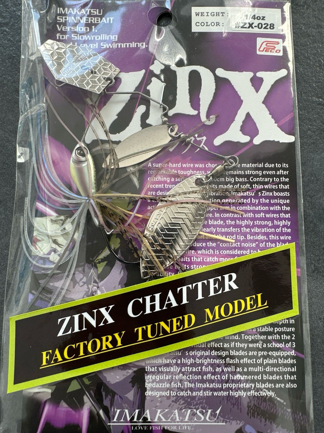 Imakatsu Zinx CHATTERBAIT &amp; SPINNERBAIT In 1. NEW From Imakatsu. ZX-028 1/4oz. NIP