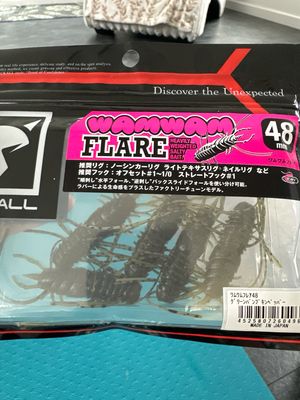 Jackall Worm Wamwam Flare 48 Green Pumpkin Pepper 5pcs/pack