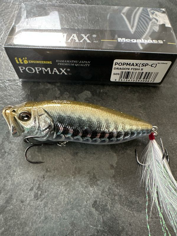Megabass PopMax Special Color Dragon Fish Silver. 1/2oz, 78mm, 3” New In Package.