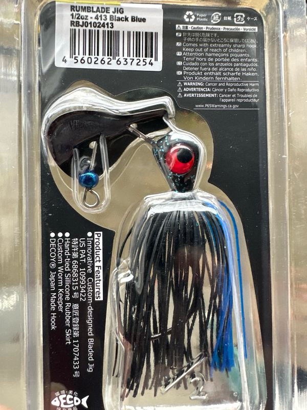 Keitech Rumblade (Bladed Jig/chatter) Black &amp; Blue 1/2oz. New In Packages