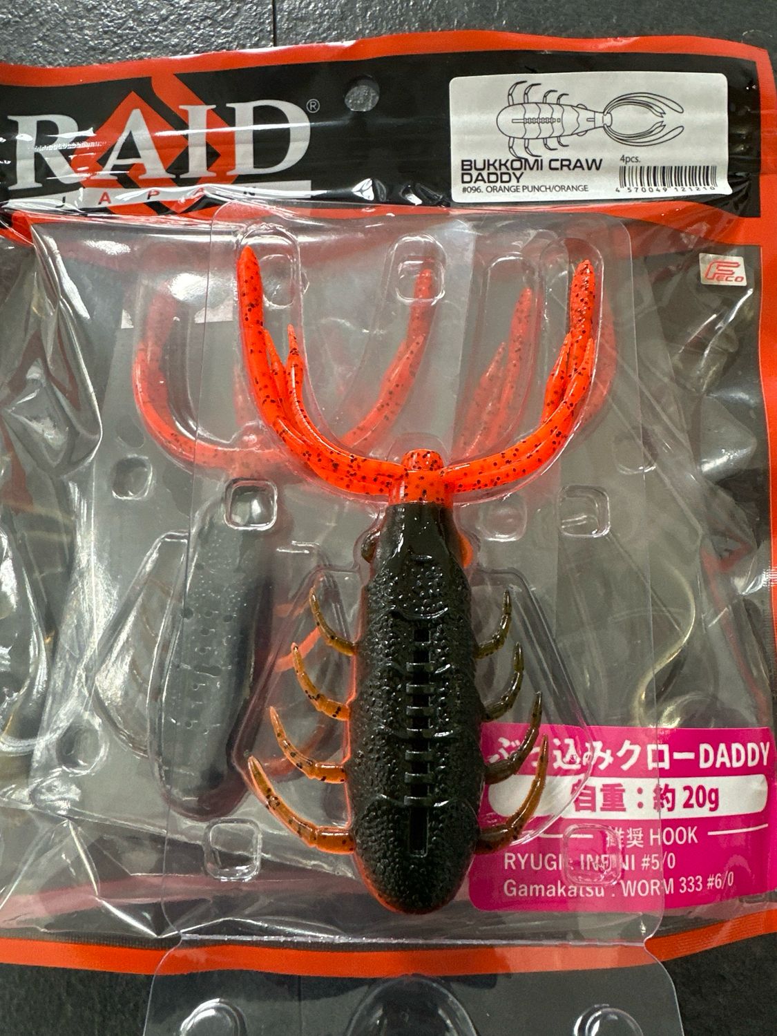 Raid Japan Bukkomi Craw Daddy #096 Orange Punch/Orange 4pcs