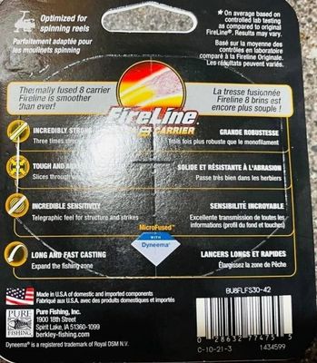 Berkley Fireline Ultra 8 Carrier 30lb Smoke Fishing Line 125Yd NIP