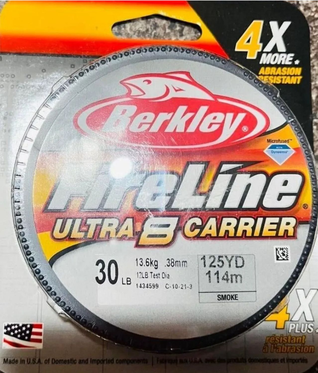 Berkley Fireline Ultra 8 Carrier 30lb Smoke Fishing Line 125Yd NIP