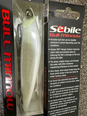 Sebile Bull Minnow 152 Floating Ghostescent 2-4’, 6” 2oz. Striper Candy.