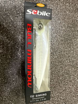 Sebile Bull Minnow 152 Sinking Ghostescent. 6”, 2-3/8oz. New In Box.