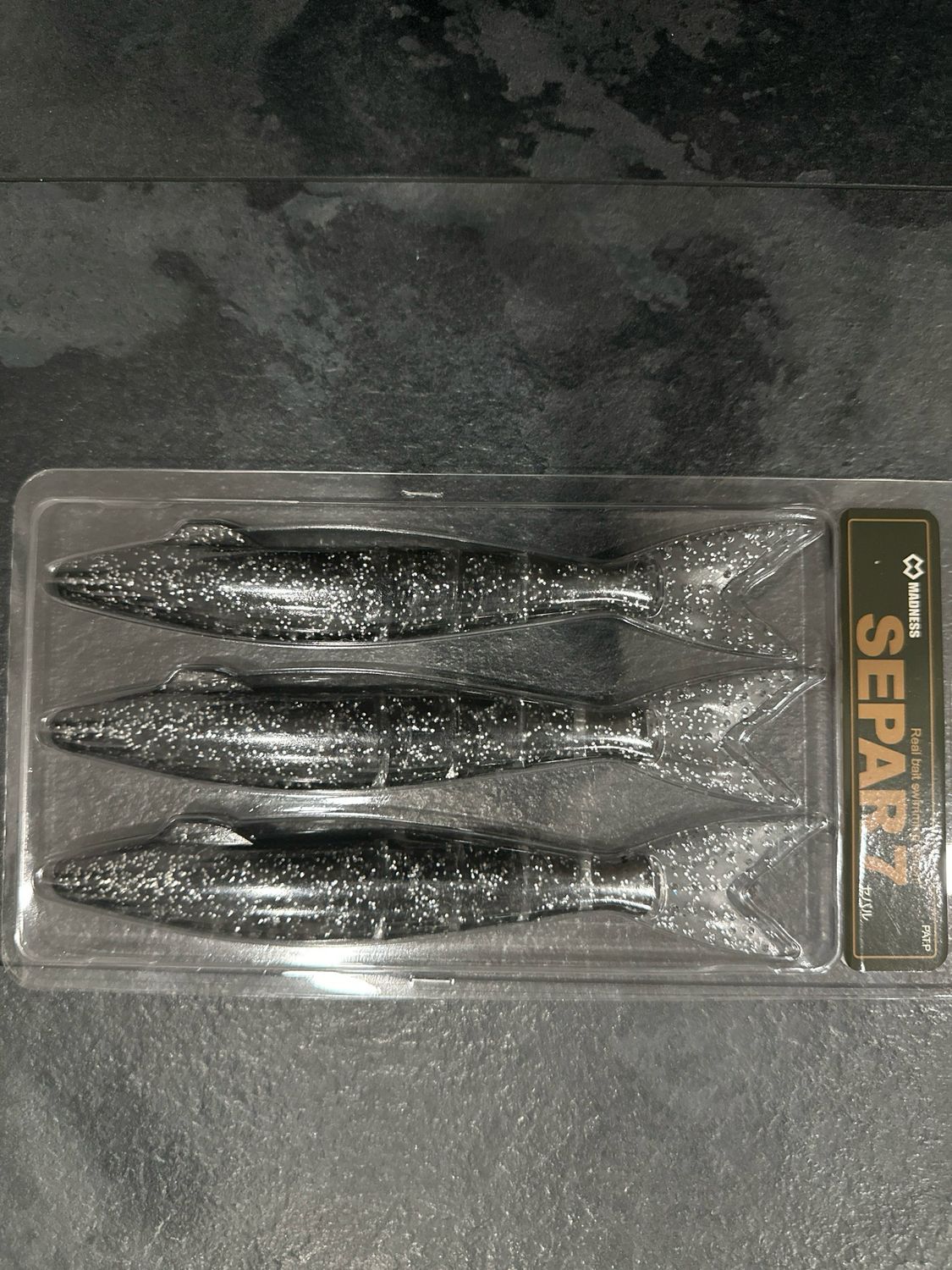 Madness Separ 7 #03 Smoked Silver Lame. 7” Packs of 3 7” JDM Multi Jointed Soft Swimbaits.