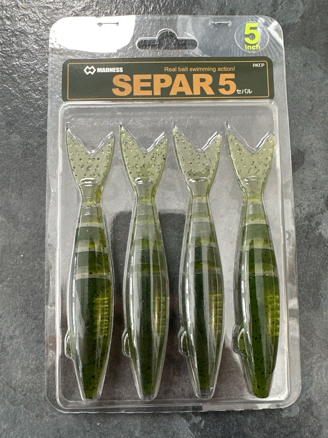 Madness Separ 5 #02 Watermelon Seed. 4 Per Pack. Multi Jointed JDM Soft Swimbaits 5” Versions.