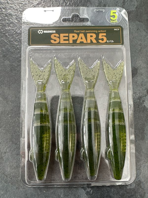 Madness Separ 5 #02 Watermelon Seed. 4 Per Pack. Multi Jointed JDM Soft Swimbaits 5” Versions.