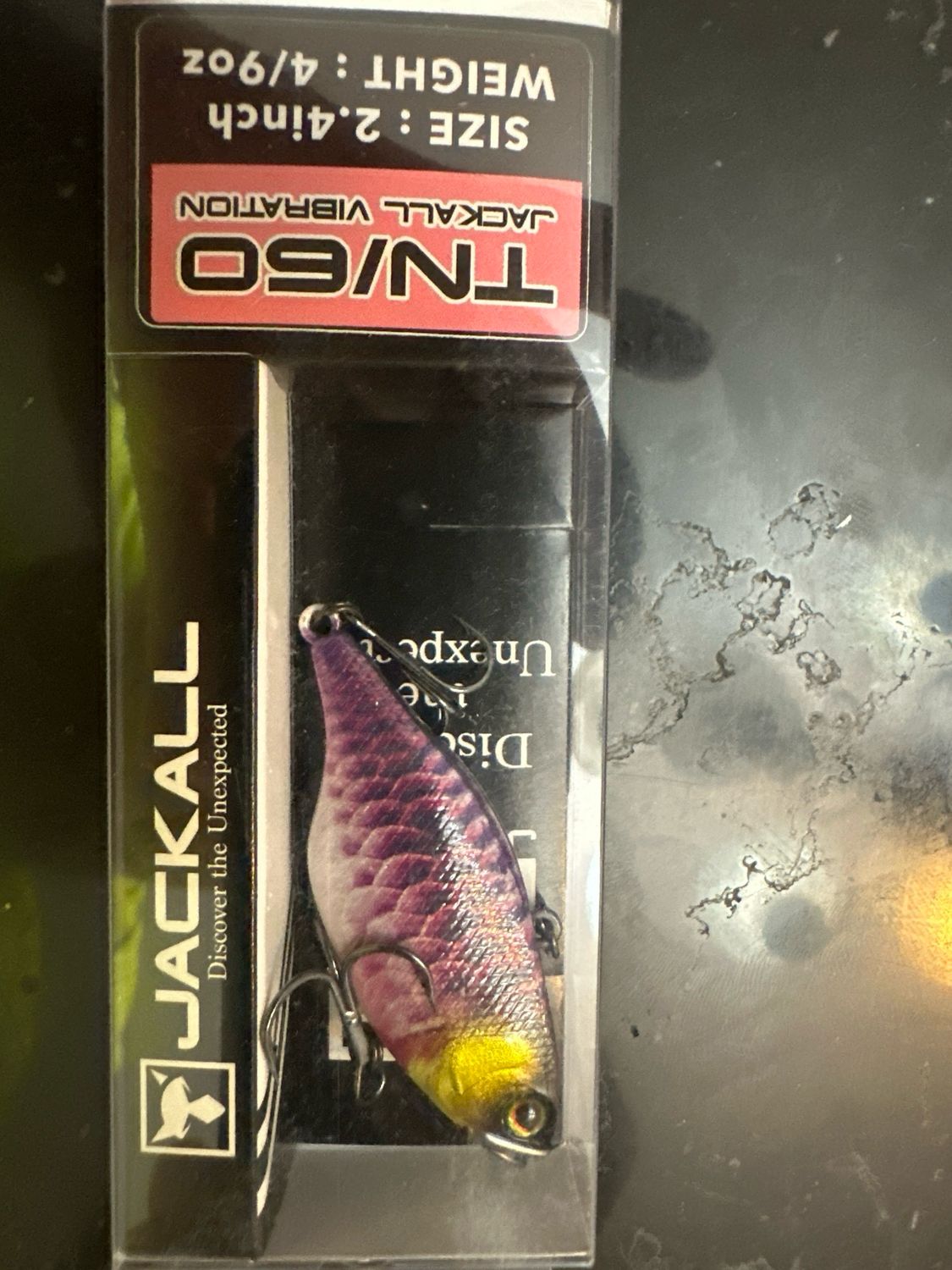 Jackall TN 60 Vibration. VERY RARE Rt Purple Arowana, Rattle In. 2.4” 4/9oz. New In Box, Exact Bait As In Pictured