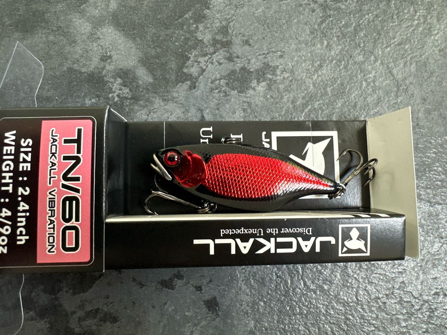 Jackall TN60 Vibration. VERY RARE SC Black Red. Exact Bait In Pics. 2.4” 4/9oz New In Box.