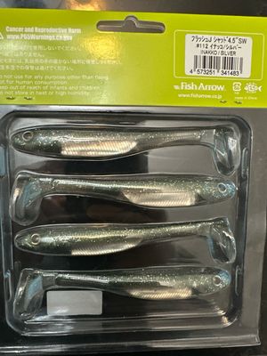 Fish Arrow Flash J Shad 4.5” SW #112 Inakko Silver. Flash Foiled JDM Soft Swimbaits. Exact Bait In Pics. NIP