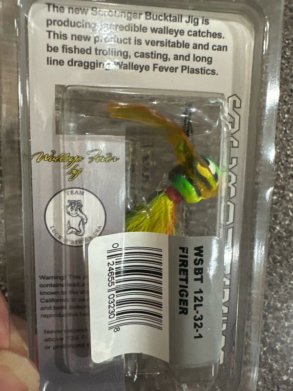 Luck E Strike 1/2oz Firetiger Bucktail Jig. NIP