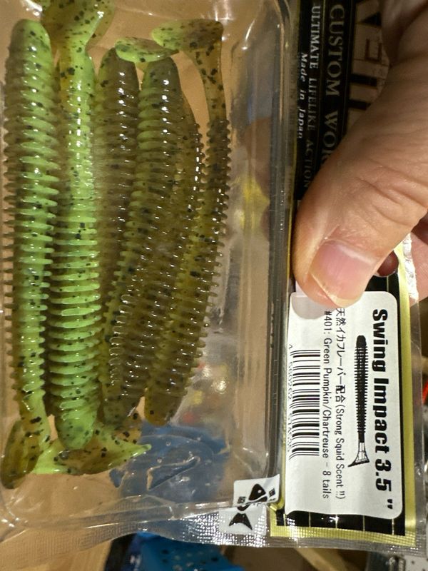 Keitech Swing Impact 3.5” #401 Green Pumpkin Chartreuse Strong Squid Scent