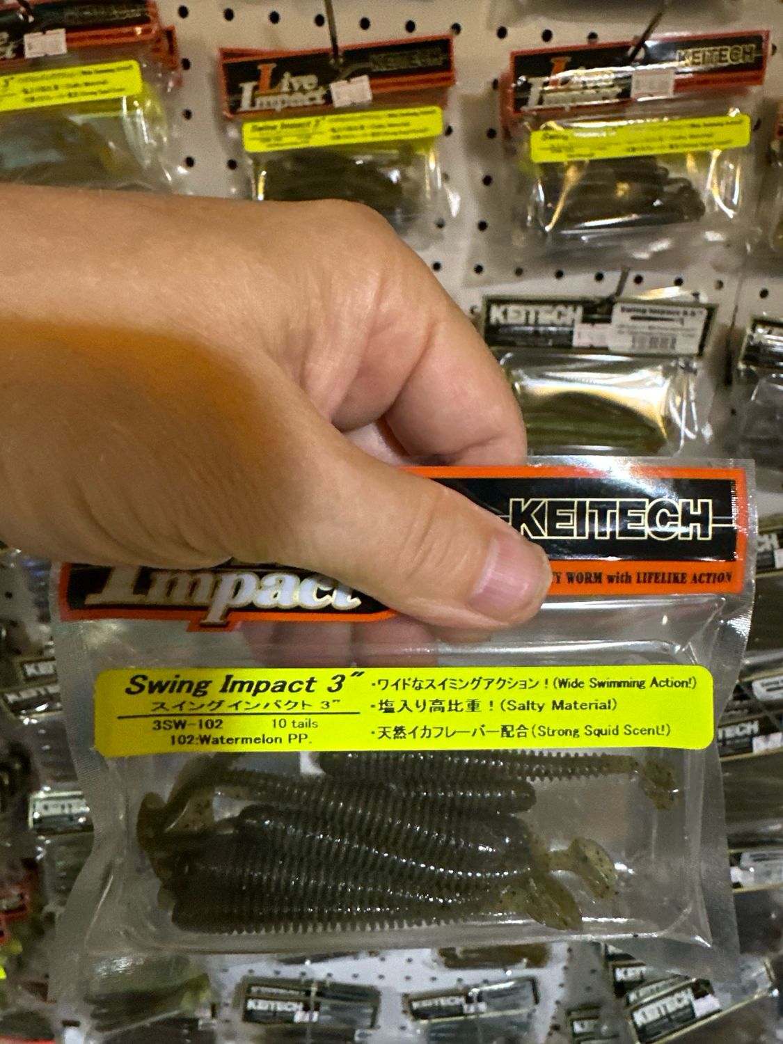 Keitech Swing Impact 3” #102 Watermelon PP (Pumpkin Pepper) Strong Squid Scent. NIP